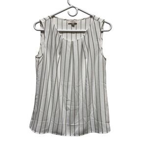 🍁 Ann Taylor Loft Outlet Tank Top Women Size S Blouse‎ White Green Read DEV-B